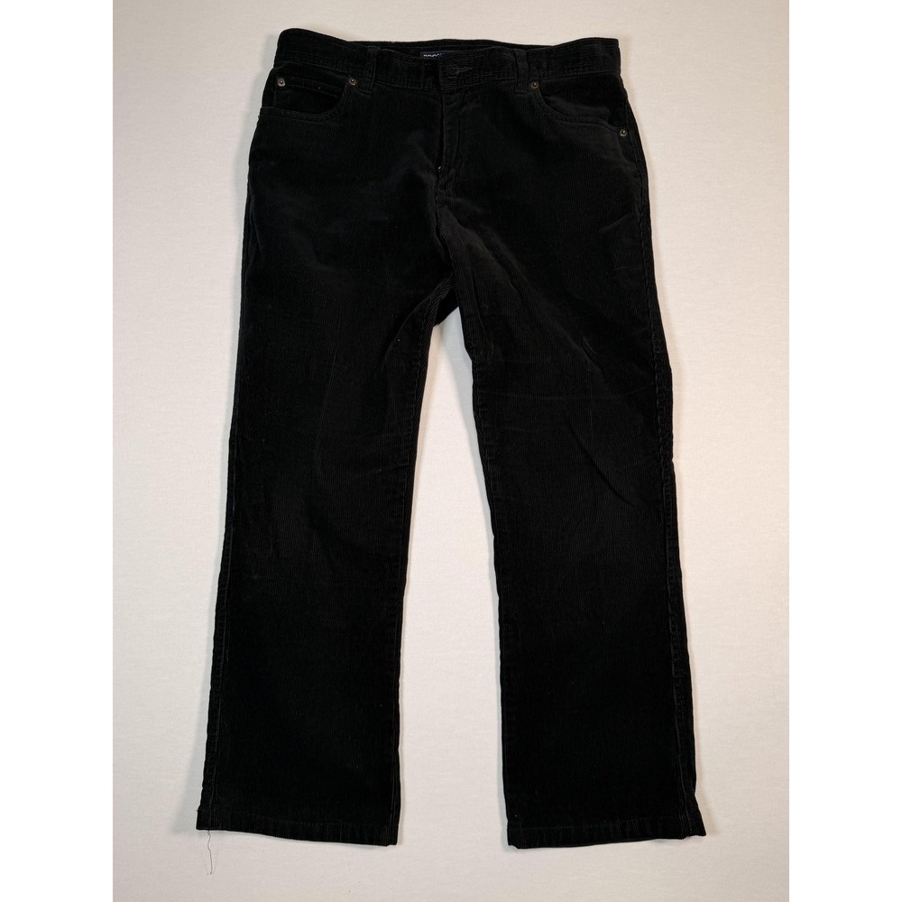 Ralph Lauren Sport Pants Womens 10 Black Corduroy Straight Leg Stretch Casual
